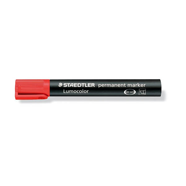 Staedtler 350-02 Lumocolor Permanent Marker Chisel Tip - Red (pkt/10pcs) Secondary image