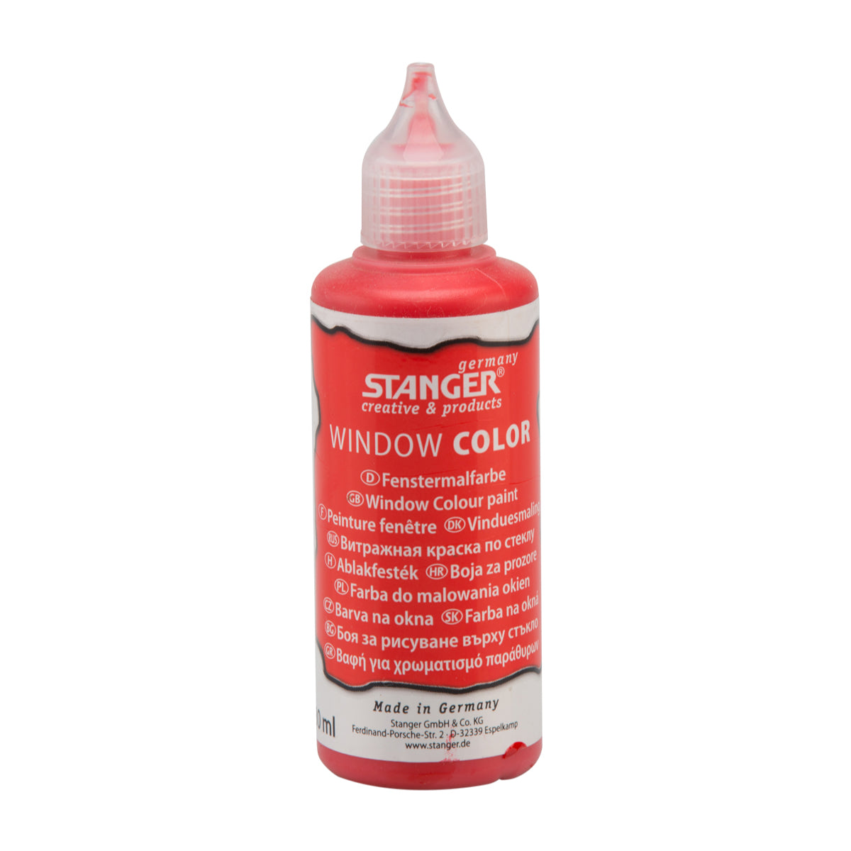 STANGER Window Colour paint 80, ml RED - Al Masam Stationery LLC Main image