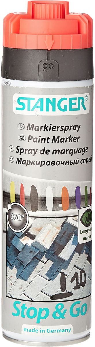 STANGER Paint Marker, Stop & Go, 500 ml FLUORESCENT RED - Al Masam Stationery LLC Main image