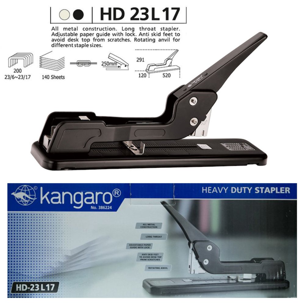Kangaro Heavy Duty Stapler Long Throat HD23L17 - Al Masam Stationery LLC