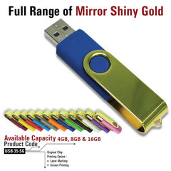 Swivel USBs gold shine - Al Masam Stationery LLC