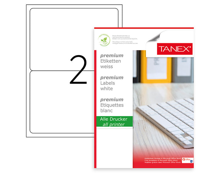 TANEX A4 2LABELS 199.6x143.5 round - Al Masam Stationery LLC