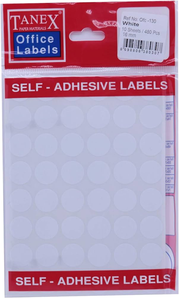 TANEX 16mm 48L WHT circle - Al Masam Stationery LLC Main image