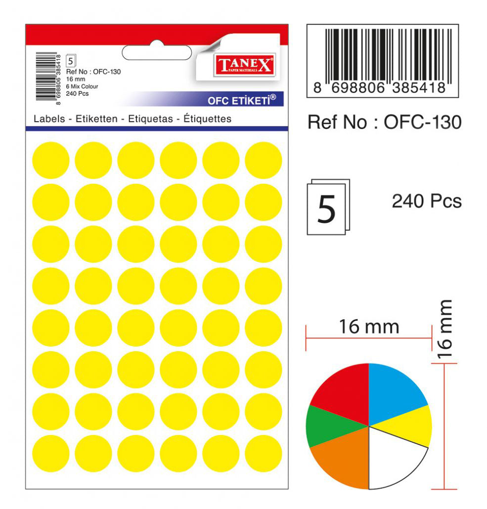 TANEX 16mm 48Lx10x30 BAG YELL - Al Masam Stationery LLC Main image
