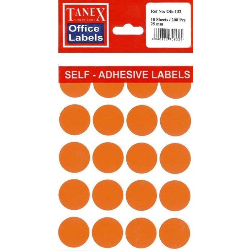 TANEX 25mm 20L WHT circle - Al Masam Stationery LLC Main image