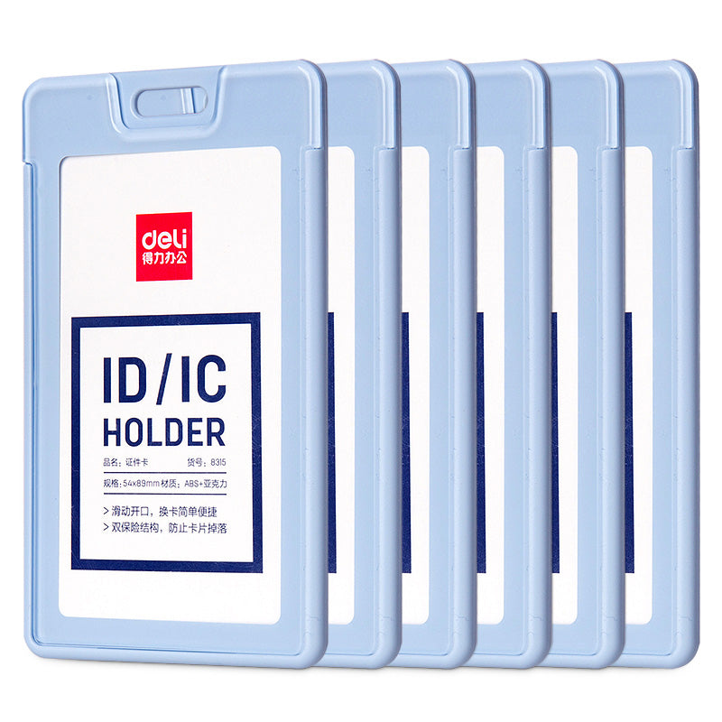 Deli ABS Name Badge Vertical 54×89mm White - Al Masam Stationery LLC