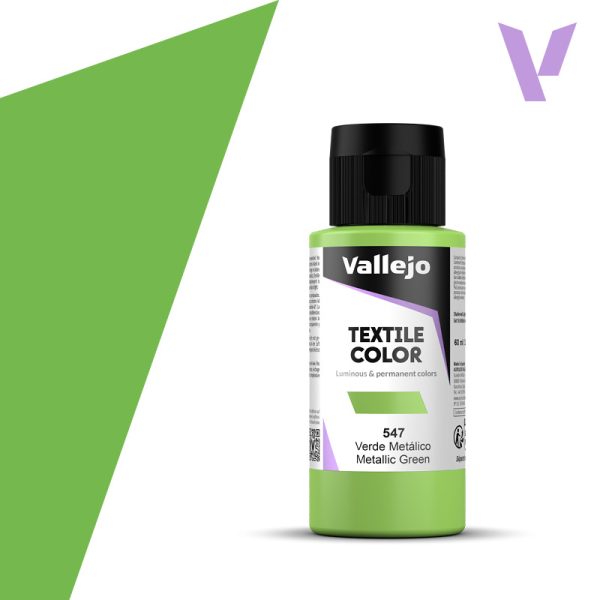 VALLEJO TEXTILE COLOR 547: 60 ML. GREEN METAL - Al Masam Stationery LLC Main image