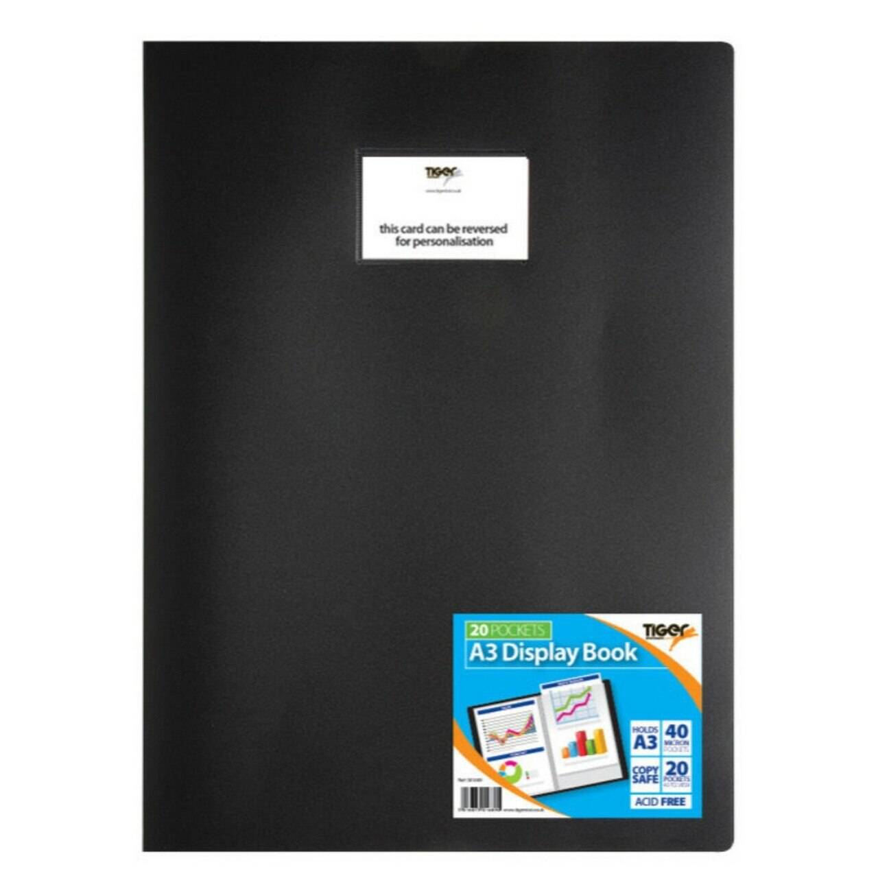 Tiger A3 20 Pockets Flexicover Display Book Presentation Folder Portfolio - Al Masam Stationery LLC Main image