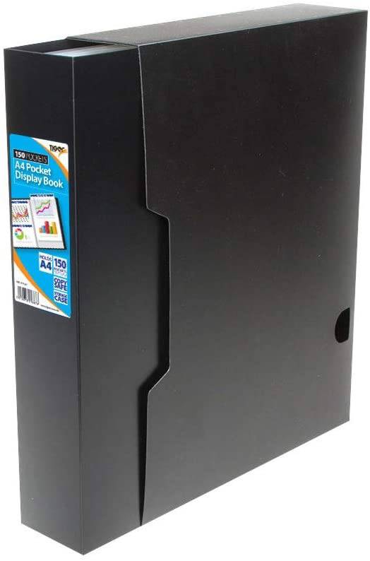 Tiger A4 150 Pocket Presentation Display Book Portfolio Folder Black - Al Masam Stationery LLC Main image