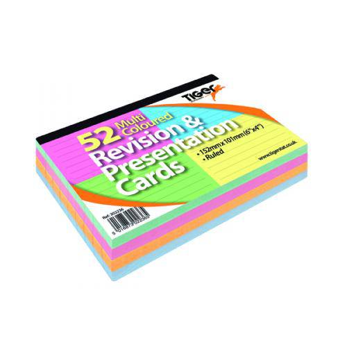Tiger Revision Cards Ruled Coloured 6x4 - Al Masam Stationery LLC Main image
