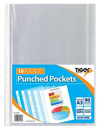Tiger A3 Portrait Punched Pockets - Al Masam Stationery LLC Main image