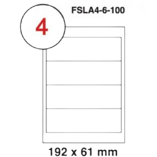 MULTI PURPOSE WHITE LABEL-192X61mm - Al Masam Stationery LLC