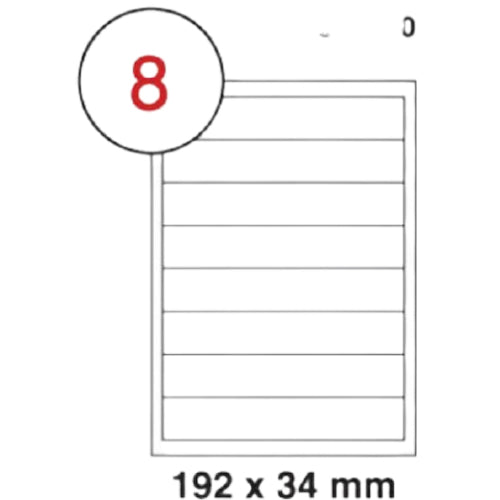 MULTI PURPOSE WHITE LABEL-192X34mm - Al Masam Stationery LLC