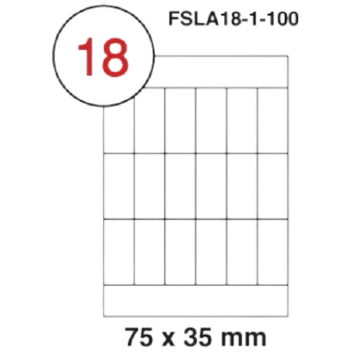 Fis multi purpose white label 75x35mm - Al Masam Stationery LLC