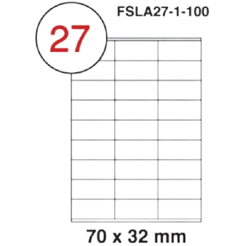 Fis multi purpose white label 70x32mm - Al Masam Stationery LLC