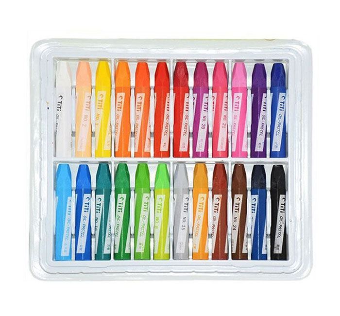 TITI Oil Pastels 24Color 11mm x 75mm Hexagonal in PP Case Secondary image
