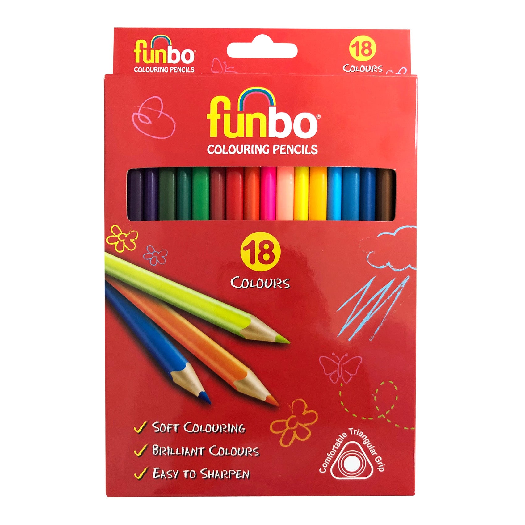 Funbo Coloring Pencils - (Pack of 18) - Al Masam Stationery LLC