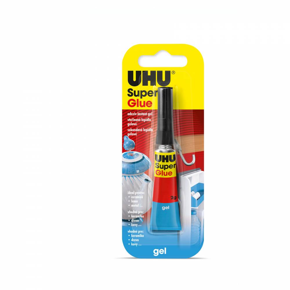UHU Super Glue Gel 12X2G Hang-Sell - Al Masam Stationery LLC Main image