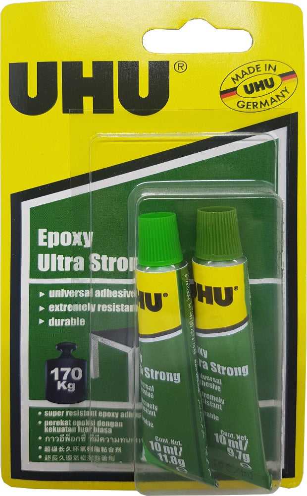 UHU High Resistance EPOXY ULTRA STRONG 2X10ML BLISTER - Al Masam Stationery LLC Main image