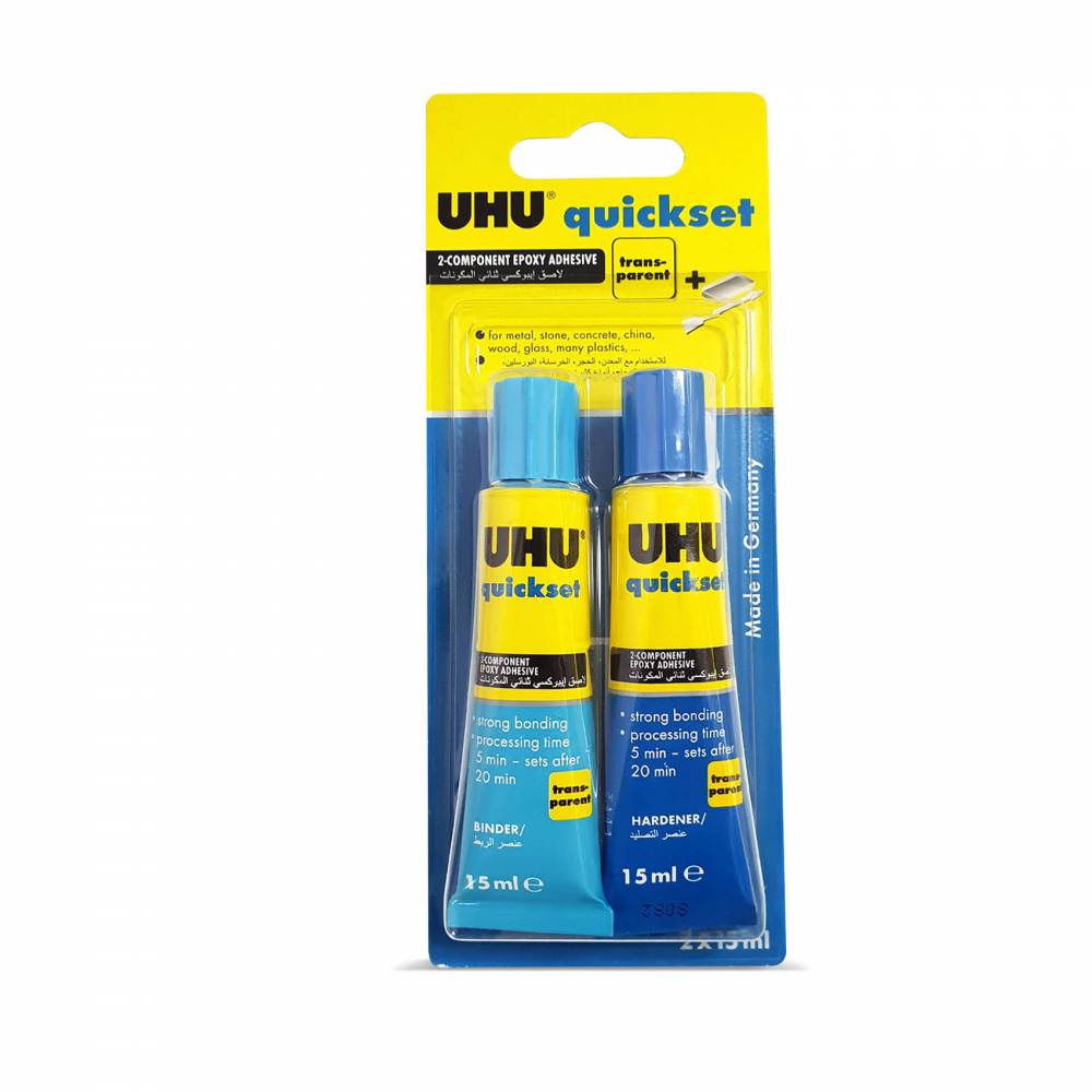 UHU QUICK SET GLUE 2 X 15 ML BLISTER-AN.40608 - Al Masam Stationery LLC Main image