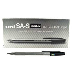 UNI SAS 1.0mm Medium Pen - Black (Pack of 12) - Al Masam Stationery LLC