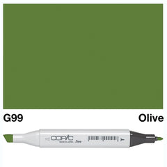 The COPIC SKETCH MARKER G 99 OLIVE is an essential tool for artists and designers. With its high-quality ink and versatile brush tip, this marker allows for smooth and precise lines, making it perfect for shading and coloring. Its rich, olive color adds depth and dimension to any piece.