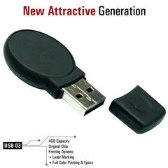 Oval Black Rubberized USBs - Al Masam Stationery LLC