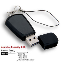 Black Rubberized USBs with Ring - Al Masam Stationery LLC