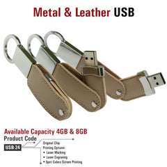 Leather Keychain USB - Model 2 - Al Masam Stationery LLC