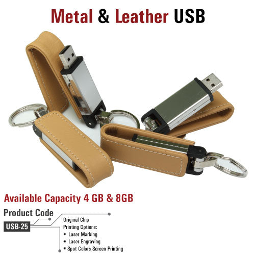 Leather Keychain USB - Model 1 - Al Masam Stationery LLC
