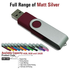 Swivel USBs Matt Silver - Al Masam Stationery LLC