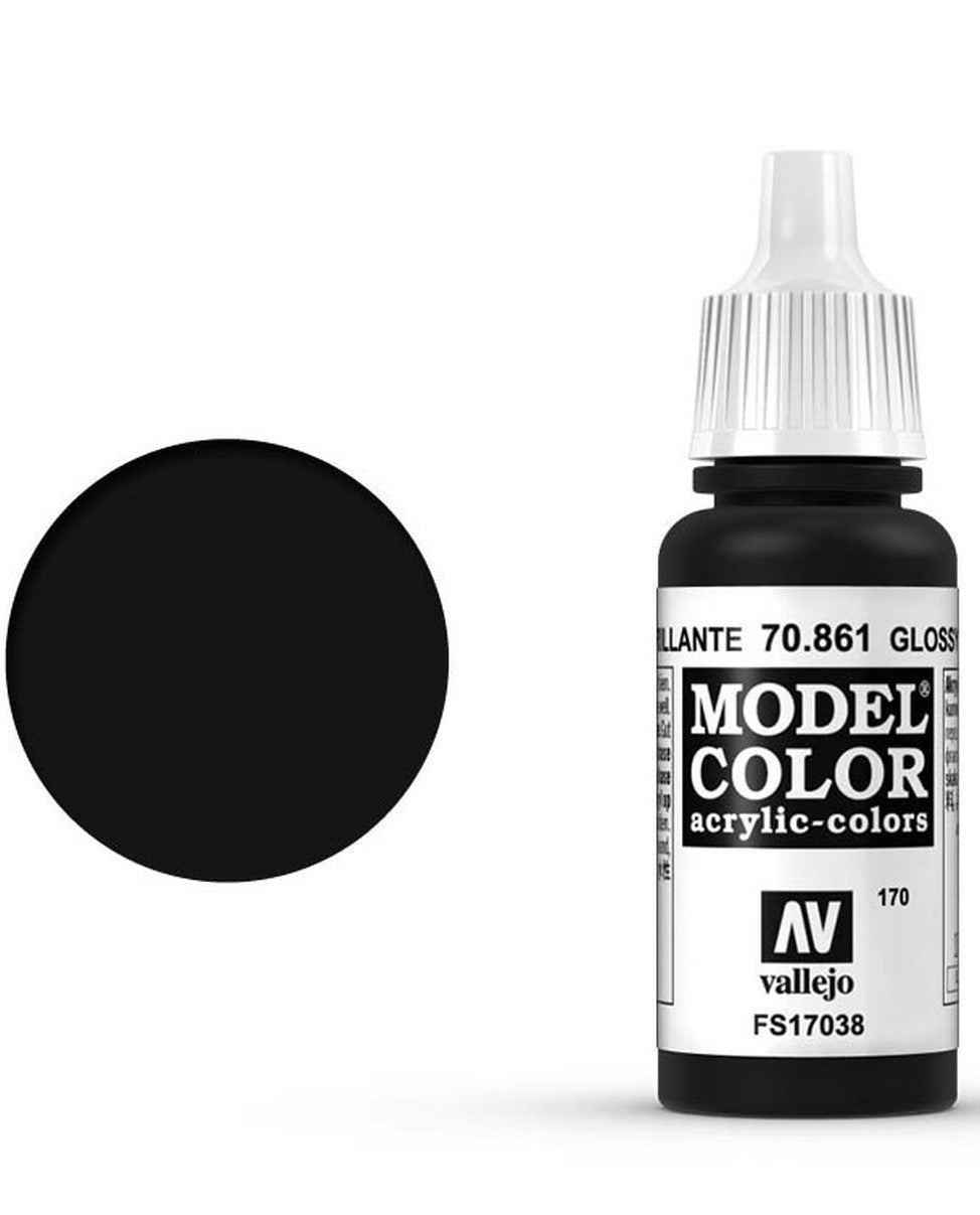 Vallejo 170:MODELCOLOR 861-17ML. GLOSSY BLACK - Al Masam Stationery LLC