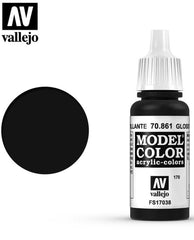 Vallejo 170:Modelcolor 861-17ml. Glossy Black