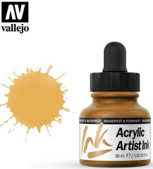 Vallejo Acrylic Artist Ink 30ml. Indian Yellow