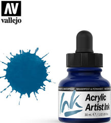 VALLEJO ACRYLIC ARTIST INK 30ML. PRUSSIAN BLUE