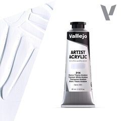 VALLEJO ACRYLIC ARTIST 314: 60 ML. TITANIUM WHITE ANATASE