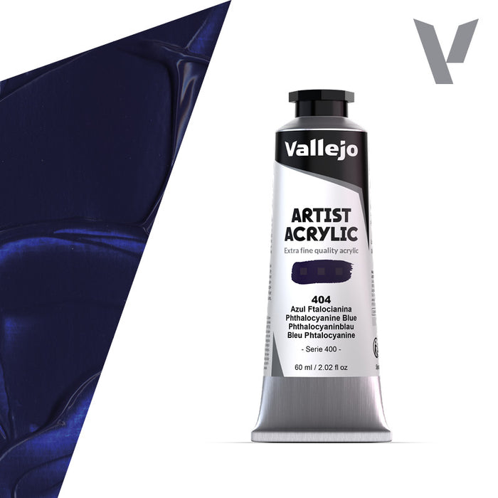 VALLEJO ACRYLIC ARTIST 404: 60 ML. PHTHALO BLUE - Al Masam Stationery LLC