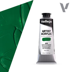 VALLEJO ACRYLIC ARTIST 409: 60 ML. PERMANENT GREEN
