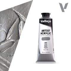 VALLEJO ACRYLIC ARTIST 701: 60 ML. SILVER