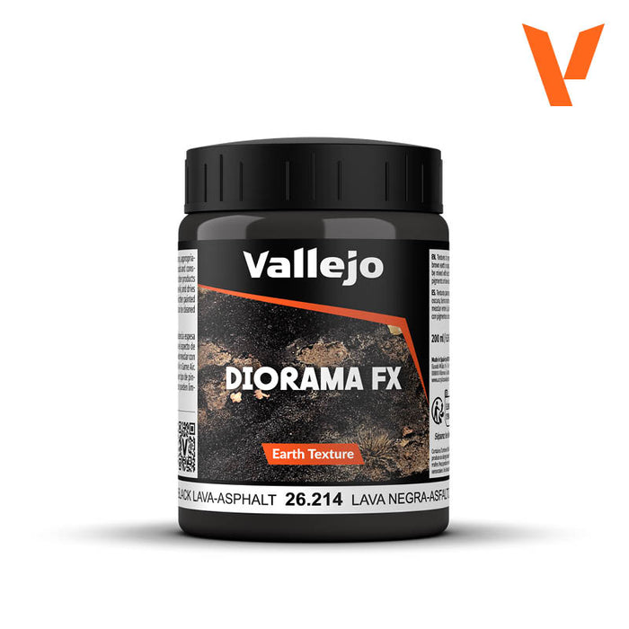 VALLEJO EARTH TEXTURES 214-200ML. BLACK LAVA-ASPHALT - Al Masam Stationery LLC