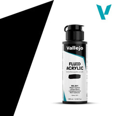 VALLEJO FLUID ACRYLIC 301-100ML. LAMPS BLACK