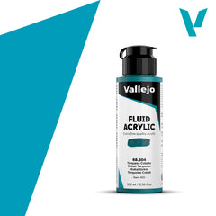 VALLEJO FLUID ACRYLIC 604-100ML. COBALT TURQUOISE
