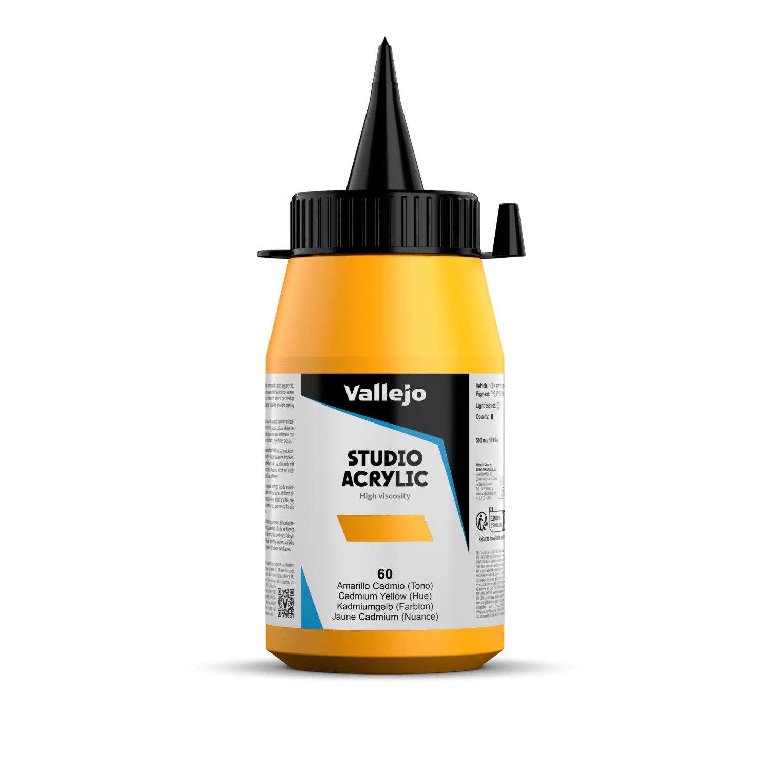 VALLEJO STUDIO 60-500ML. CADMIUM YELLOW (HUE)AMS28311 Main image