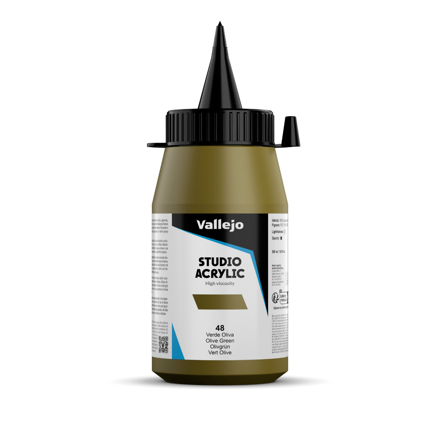 VALLEJO STUDIO 48-500ML. OLIVE GREEN - Al Masam Stationery LLC Main image