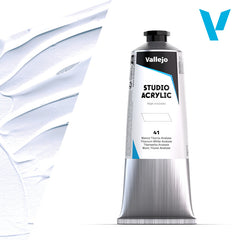 VALLEJO ACRYLIC STUDIO 41:125ML. TITANIUM WHITE ANATASE