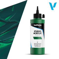 VALLEJO ACRYLIC STUDIO 7: 200 ML. PERMANENT GREEN