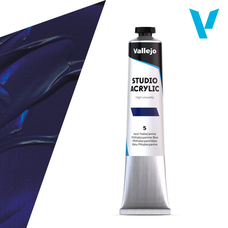 VALLEJO Acrylic Studio 5: 58 ML. Phthalo Blue - Al Masam Stationery LLC