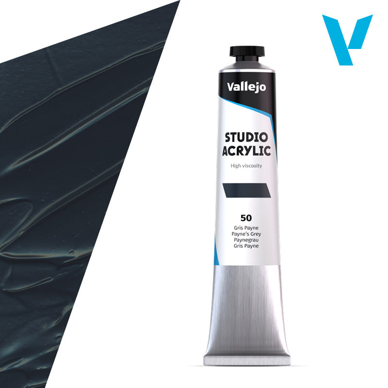 VALLEJO Acrylic Studio 50: 58 ML. Payne's Grey - Al Masam Stationery LLC Main image