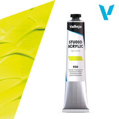 VALLEJO ACRYLIC STUDIO FLUORESCENT 30:58ML. FLUORESCENT YELLOW