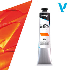 Vallejo ACRYLIC STUDIO FLUO 31:58ML. FLUORESCENT GOLD YELLOW